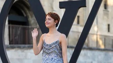 Emma Stone attends the LV Cruise Fashion Show at Cité des Papes
