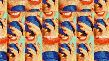 An illustrated collage of women's mouths