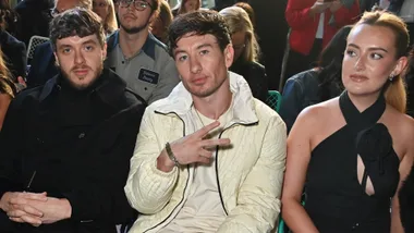 Jack Harlow, Barry Keoghan and Amelia Dimoldenberg attend the Burberry Summer 2025