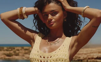 woman wearing a yellow top